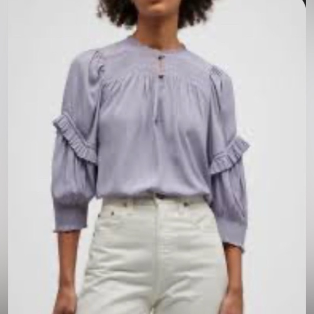 NWT Ramy Brooke Zamora Lavender Blouse Size Small
